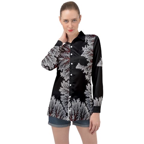 Abstract City Retro Sunset Night Long Sleeve Satin Shirt by Bedest