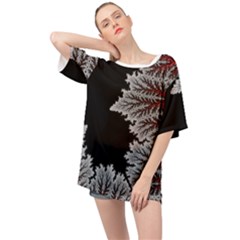 Silhouette Of Aurora Borealis Oversized Chiffon Top by Bedest