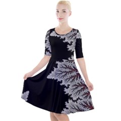 Abstract Complex Fractal Math Quarter Sleeve A-line Dress by Bedest