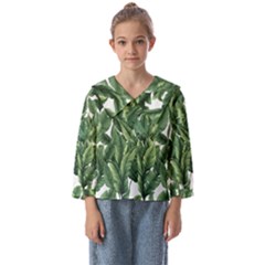 Green Banana Leaves Kids  Sailor Shirt by goljakoff