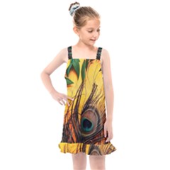 City Light Sky Landmark Painting Kids  Overall Dress by Cemarart