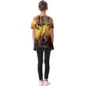 City Light Sky Landmark Painting Fold Over Open Sleeve Top View2