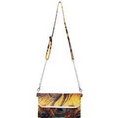 City Lights Sky Landmark Painting Mini Crossbody Handbag by Cemarart