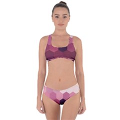 Hexagon Valentine Valentines Criss Cross Bikini Set by Grandong