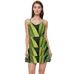 Banana Leaves Pattern Short Frill Dress by goljakoff