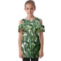 Tropical leaves Fold Over Open Sleeve Top View1