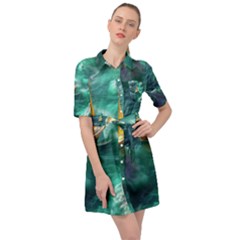 Lion King Of The Jungle Nature Belted Shirt Dress by Cemarart