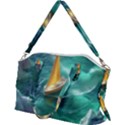 Silk Waves Abstract Canvas Crossbody Bag View2