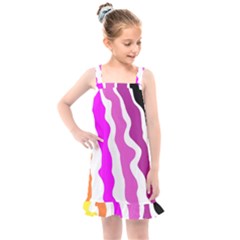 Warp Liquid Multicolor Kids Kids  Overall Dress by Cemarart