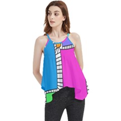 Shapes Texture Colorful Cartoon Flowy Camisole Tank Top by Cemarart