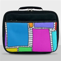 Shapes Texture Colorful Cartoon Lunch Bag by Cemarart