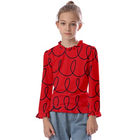 Red Background Wallpaper Kids  Frill Detail T-shirt by Cemarart