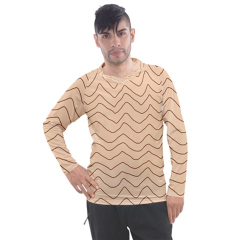 Background Wavy Zig Zag Lines Men s Pique Long Sleeve T-shirt by Cemarart