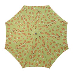 Pattern Leaves Print Background Golf Umbrellas by Cemarart