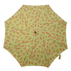 Pattern Leaves Print Background Hook Handle Umbrellas (small) by Cemarart