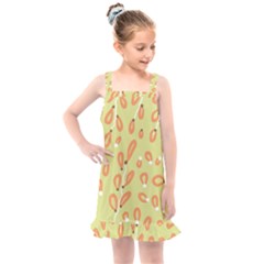 Pattern Leaves Print Background Kids  Overall Dress by Cemarart