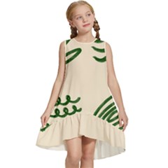 Elements Scribbles Wiggly Lines Kids  Frill Swing Dress by Cemarart