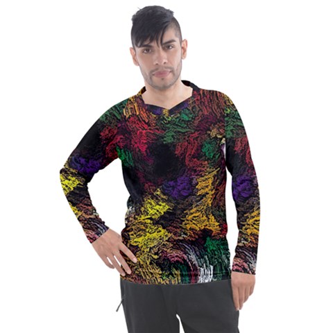 Abstract Painting Colorful Men s Pique Long Sleeve T-shirt by Cemarart