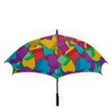 Abstract Cube Colorful  3d Square Pattern Golf Umbrellas View3