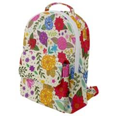 Colorful Flowers Pattern Flap Pocket Backpack (small) by Cemarart