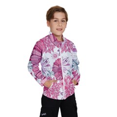 Violet Floral Pattern Kids  Windbreaker by Cemarart