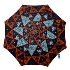 Fractal Triangle Geometric Abstract Pattern Hook Handle Umbrellas (small) by Cemarart