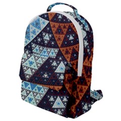 Fractal Triangle Geometric Abstract Pattern Flap Pocket Backpack (small) by Cemarart