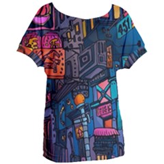 Wallet City Art Graffiti Women s Oversized T-shirt by Bedest