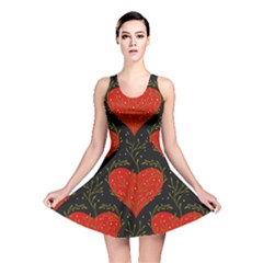 Love Hearts Pattern Style Reversible Skater Dress by Grandong