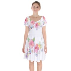 Flower-2342706 Short Sleeve Bardot Dress by lipli