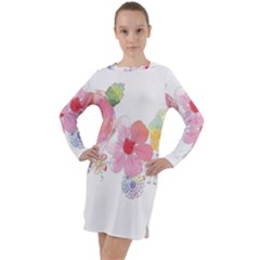 Flower-2342706 Long Sleeve Hoodie Dress by lipli