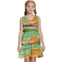 Painting Colors Box Green Kids  Sleeveless Tiered Mini Dress View1