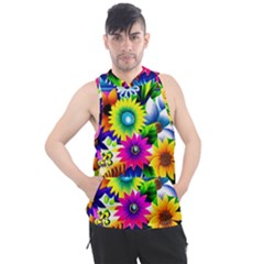 Flower Vase Flower Collage Pop Art Men s Sleeveless Hoodie by Bedest