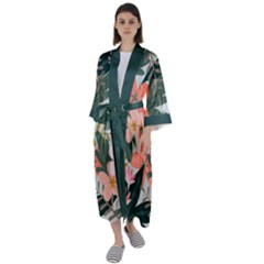 Autumn Color-13 Maxi Satin Kimono by eswaachmad2024