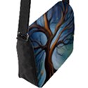 Tree Branches Mystical Moon Expressionist Oil Painting Acrylic Painting Abstract Nature Moonlight Ni Flap Closure Messenger Bag (L) View2