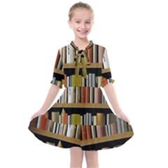 Book Nook Books Bookshelves Comfortable Cozy Literature Library Study Reading Reader Reading Nook Ro Kids  All Frills Chiffon Dress by Maspions