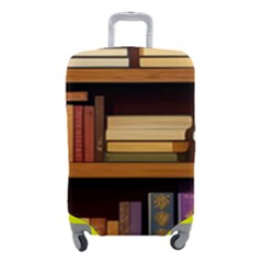 Book Nook Books Bookshelves Comfortable Cozy Literature Library Study Reading Room Fiction Entertain Luggage Cover (small) by Maspions