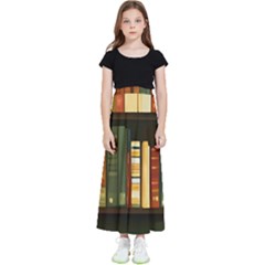 Books Bookshelves Library Fantasy Apothecary Book Nook Literature Study Kids  Flared Maxi Skirt by Grandong