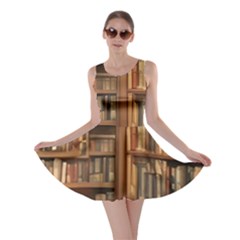 Room Interior Library Books Bookshelves Reading Literature Study Fiction Old Manor Book Nook Reading Skater Dress by Grandong