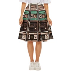 Retro Electronics Old Antiques Texture Wallpaper Vintage Cassette Tapes Retrospective Classic Short Skirt by Grandong