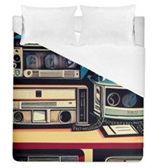 Radios Tech Technology Music Vintage Antique Old Duvet Cover (queen Size) by Grandong