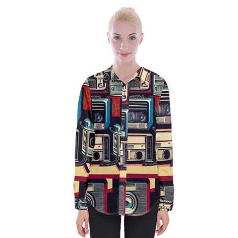 Radios Tech Technology Music Vintage Antique Old Womens Long Sleeve Shirt by Grandong