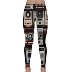 Retro Cameras Old Vintage Antique Technology Wallpaper Retrospective Lightweight Velour Classic Yoga Leggings by Grandong