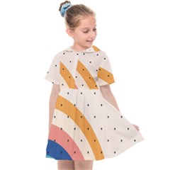 Abstract Geometric Bauhaus Polka Dots Retro Memphis Rainbow Kids  Sailor Dress by Maspions