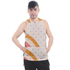 Abstract Geometric Bauhaus Polka Dots Retro Memphis Rainbow Men s Sleeveless Hoodie by Maspions