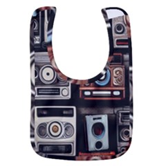 Retro Cameras Old Vintage Antique Technology Wallpaper Retrospective Baby Bib by Grandong