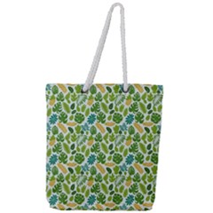 Leaves Tropical Background Pattern Green Botanical Texture Nature Foliage Full Print Rope Handle Tote (large) by Maspions