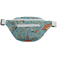 Seamless Pattern Musical Instruments Notes Headphones Player Fanny Pack by Apen