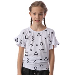 Memphis Pattern Kids  Cut Out Flutter Sleeves by Apen