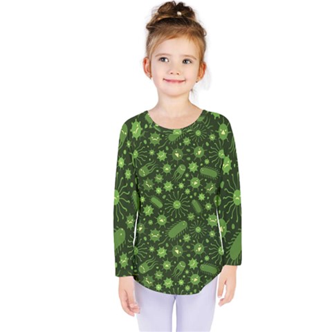 Seamless Pattern With Viruses Kids  Long Sleeve T-shirt by Apen